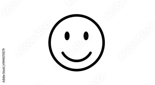 Simple Smiley Face Icon, Happy Emotion, Positive Symbol, Minimalist Design