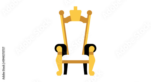Regal Throne: A majestic, golden throne with a crown, a symbol of power and authority.