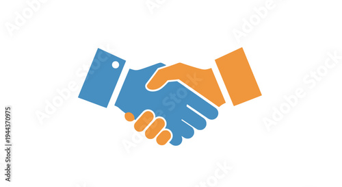 Business handshake icon, partnership agreement, collaboration concept