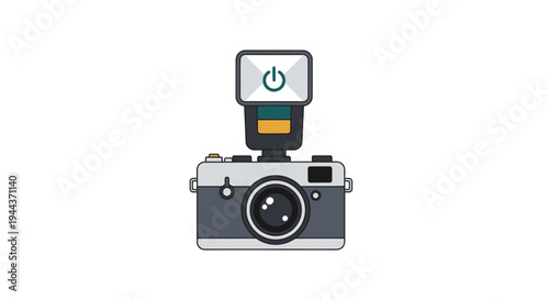 Retro Camera with Pop-Up Flash