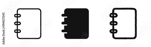 Spiral Notebook or Planner Icons Set.