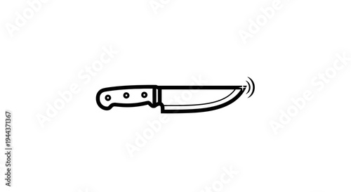 Sharp Kitchen Knife with Wavy Lines Indicating Sharpness