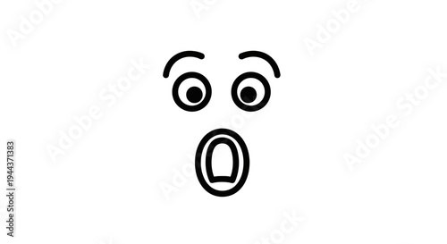 Shocked Face Emoji Icon, Surprised Expression, Open Mouth, Wide Eyes, Astonished Emotion