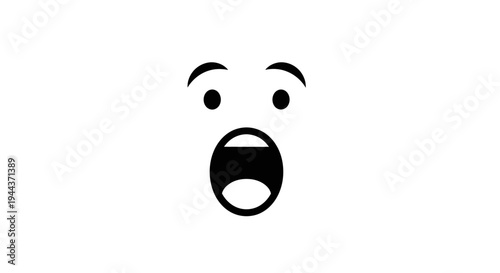 Shocked Face Emoji Icon, Surprised Expression, Open Mouth, Wide Eyes, Astonishment