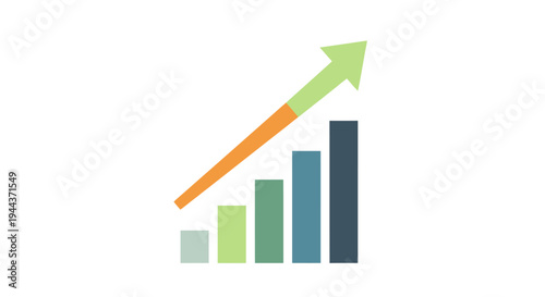 Business Growth Chart with Upward Arrow