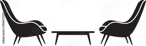 Set of 3 minimalist furniture icons vector