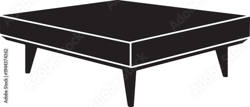 Vector black coffee table icon