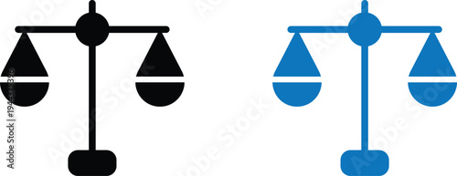 Justice Scales Vector Icons for Law Legal Services and Business Balance