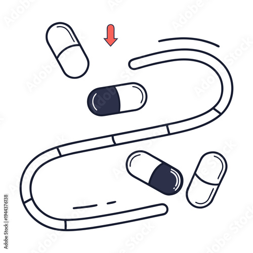 Pills and DNA Helix capsules