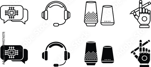 Editable outline icons collection for smartwatches and headphones