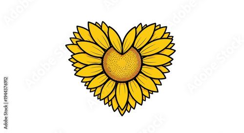 Sunflower Heart Illustration