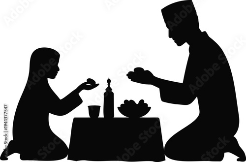 Woman and man eating together at table
