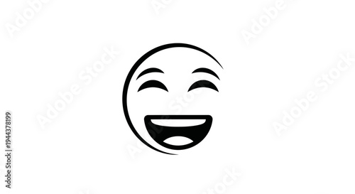 Joyful Laughing Emoji Face Icon - Happy Emotion Symbol