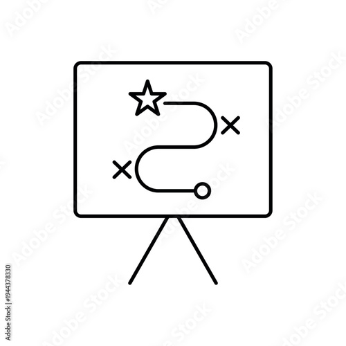 icon a reputation strategy with tactical path map and markers, isolated against a clean background.