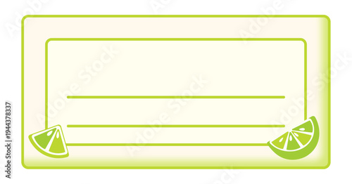 Green paper memo. Blank sticky note with lime design. Vector illustration.