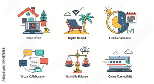Modern work concepts for business productivity and lifestyle
