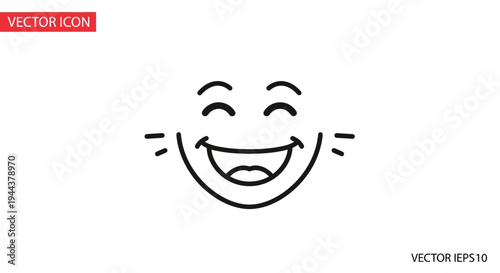 Happy Laughing Face Icon - Joyful Emotion and Positive Expression