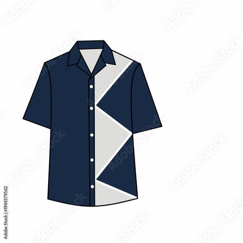Short sleeve shirt vector illustration. Men's shirt clothing design. A neat and minimalist shirt. Men's clothing 