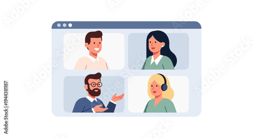 Group Video Call for Remote Work, Online Meeting, and Virtual Collaboration Interface