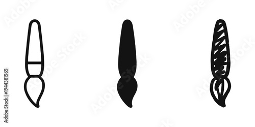 Paintbrush Artist Tool Icon Set