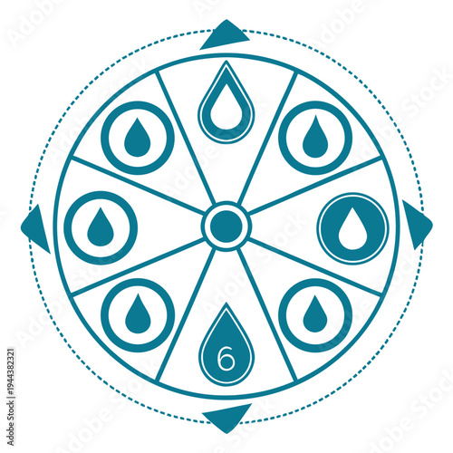 Teal Waterdrop Wheel Diagram waterdrop circular arrows