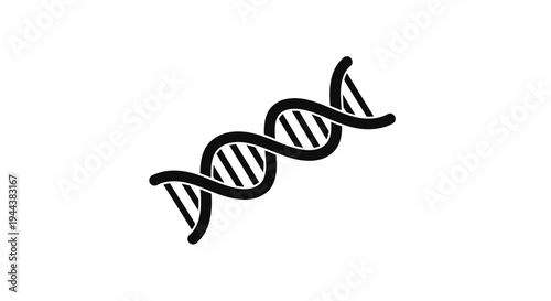 DNA Double Helix Icon, Genetic Code, Science and Biology Symbol, Medical Research