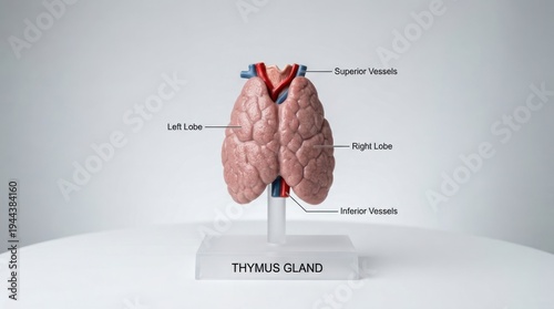 Model of thymus gland on white background