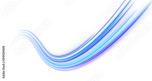 Abstract blue wave lines flow across a PNG, glowing with motion. Energetic streams swirl, conveying futuristic speed. Ideal for tech and sci-fi visuals.