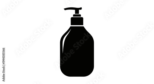 Black liquid soap dispenser icon, simple vector illustration