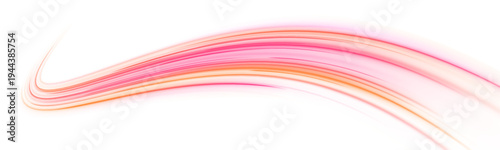 Neon light arcs curve across a PNG, leaving glowing motion trails. The composition conveys speed and high-energy futuristic aesthetics. Perfect for tech and cyber designs.