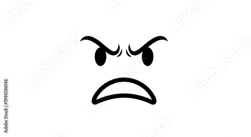 Angry Face Icon, Expressing Rage and Frustration