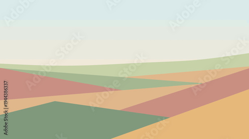 Vibrant abstract landscape with colorful geometric shapes