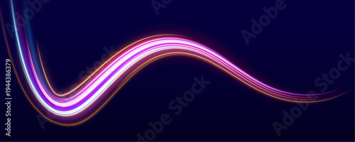 Horizontal neon beams glide across the scene like streams of digital energy. Their glowing colors create a modern high-tech atmosphere.