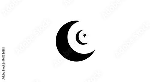 Islamic Symbol Crescent Moon and Star 2.