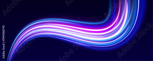 Bright horizontal speed lines flash across the frame like digital signals. The glowing colors create a modern technology background.