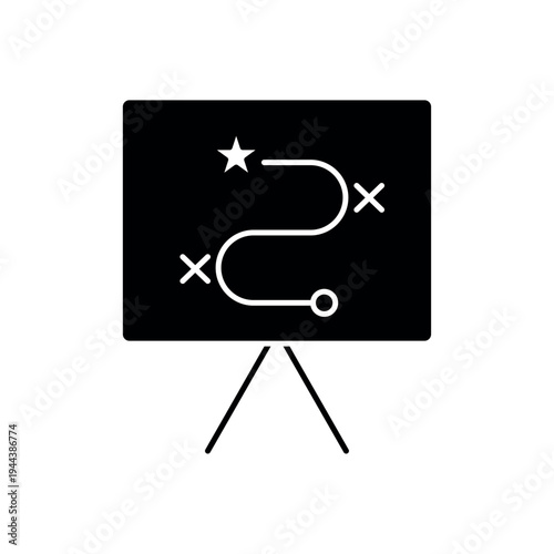 icon a reputation strategy with tactical path map and markers, isolated against a clean background.