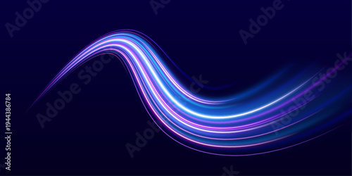 Light streaks fly diagonally across a dark digital scene, leaving glowing trails behind. The effect conveys speed, modern technology, and digital motion.