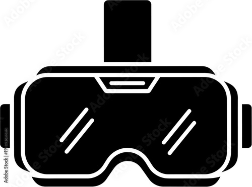 Immersive Virtual Reality Headset Icon Representing Advanced Digital Simulation, Futuristic Gaming, and Next-Gen Digital Interaction Technology
