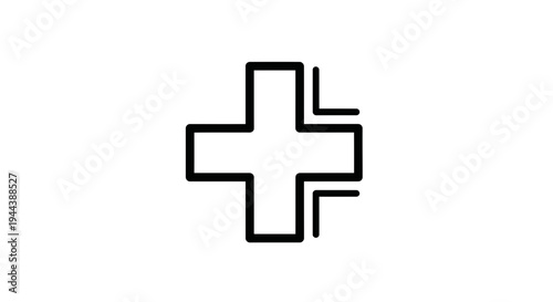 Abstract Plus Sign Icon, Medical Cross Symbol, Health Care, Plus Icon, Geometric Design