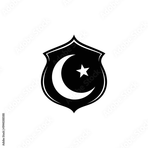 Islamic Symbol Crescent Moon and Star Emblem 5.