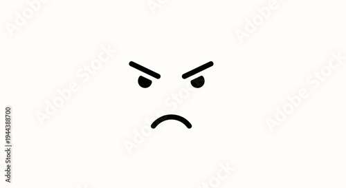 Angry Face Icon Minimalist Vector Illustration