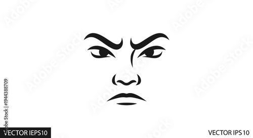 Angry Face Icon Vector Illustration - Expressing Frustration and Displeasure