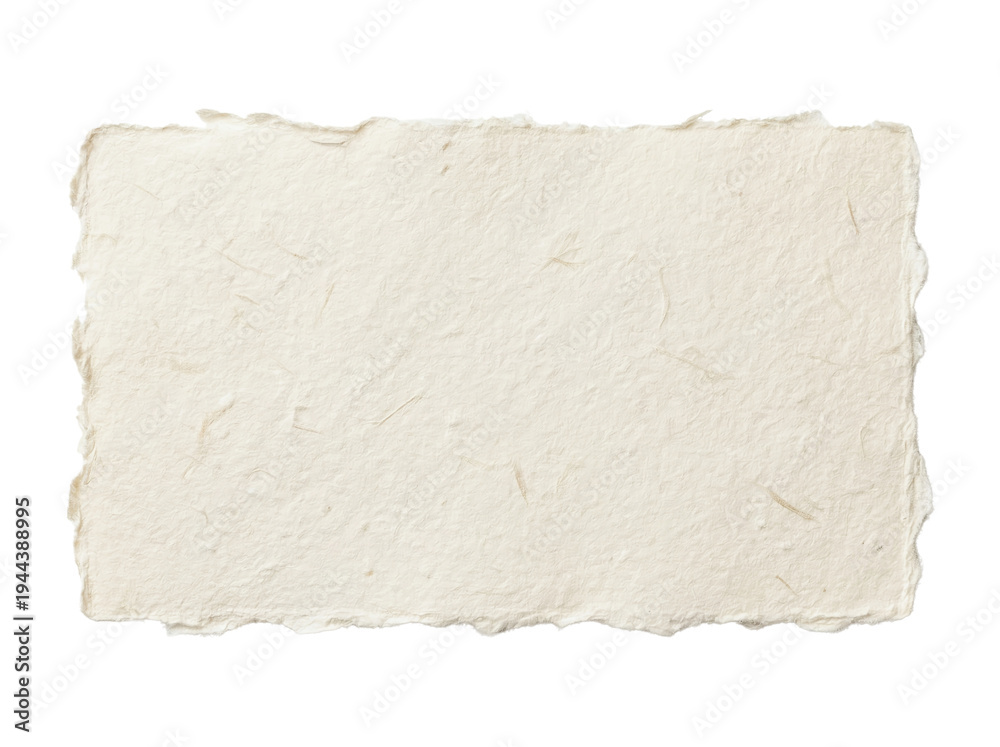 Obraz premium Handmade deckle edge paper label isolated on transparent background