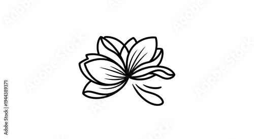 Minimalist Line Art Lotus Flower Illustration, Elegant Floral Design