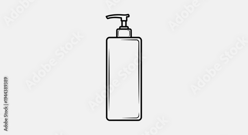 Minimalist Line Art of a Pump Bottle Dispenser