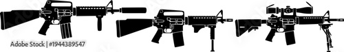 A set of new and modern weapons, the XM7 assault rifle in the stock version and with a body kit in the form of an optical sight and a silencer, and the M17 pistol, icons in the form of a black silhoue