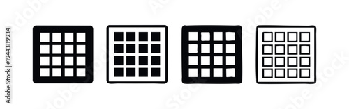 App menu icon set. Application launcher grid interface symbol. Dashboard square button vector illustration.