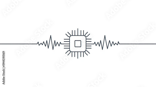 An abstract vector illustration featuring an electronic circuit board alongside a steel screwdriver, electric plug, and guitar icon as essential construction equipment for technical work
