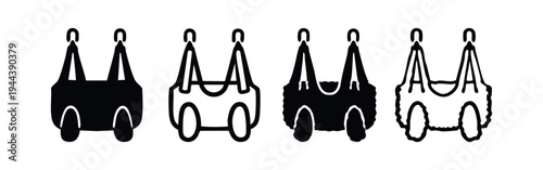 Baby Carrier and Sling Icons Set