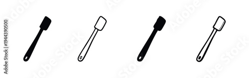 Modern Kitchen Spatula with Hanging Hole Vector Icons for Home Cooking